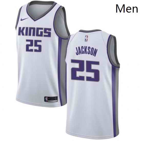 Mens Nike Sacramento Kings 25 Justin Jackson Authentic White NBA Jersey Association Edition